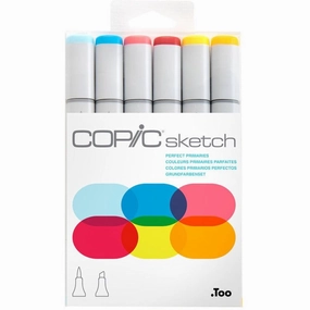 Sketch By Copic - Perfect Primaries  - 6Pkg vivid