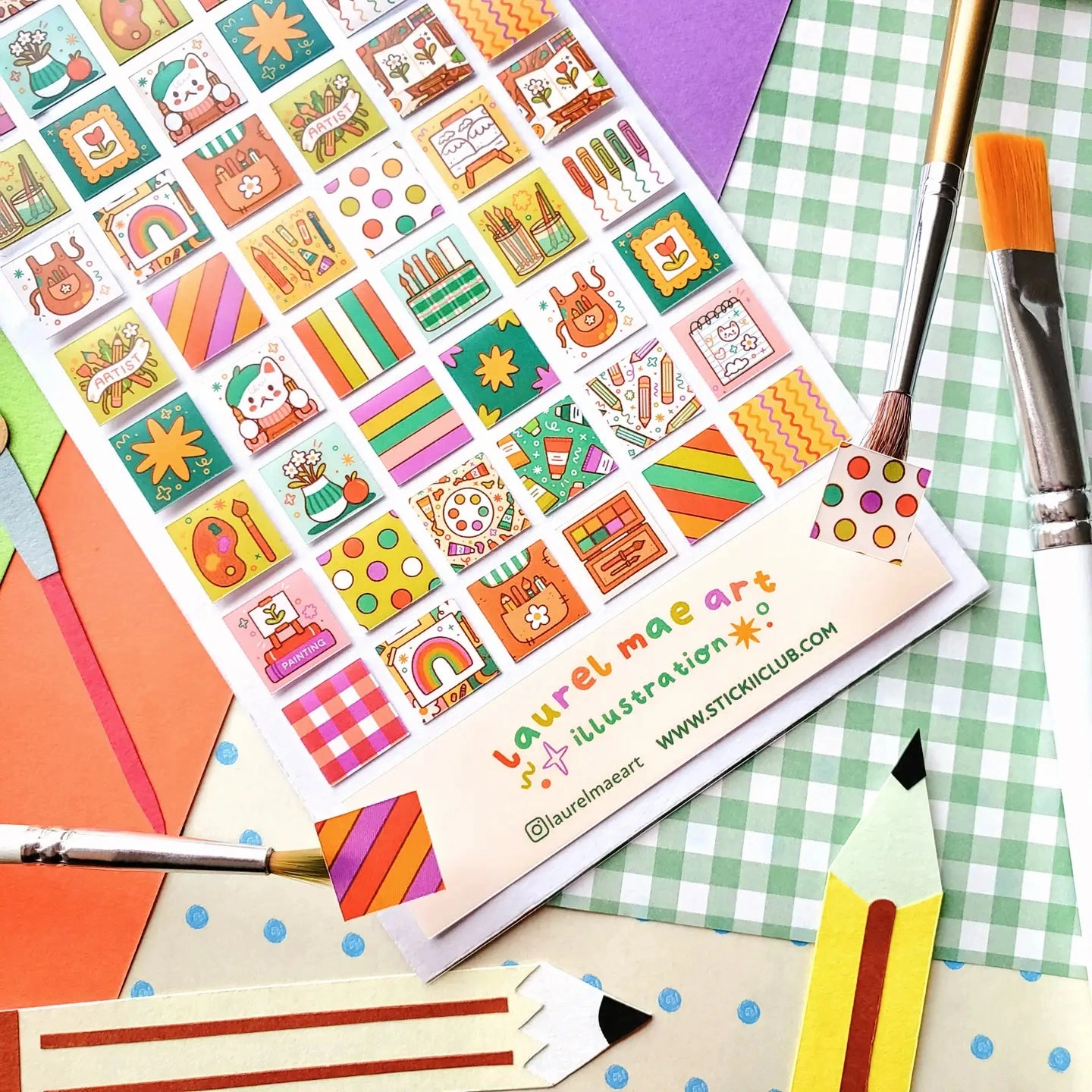compact Stickii Colorful Creativity Sticker Sheet