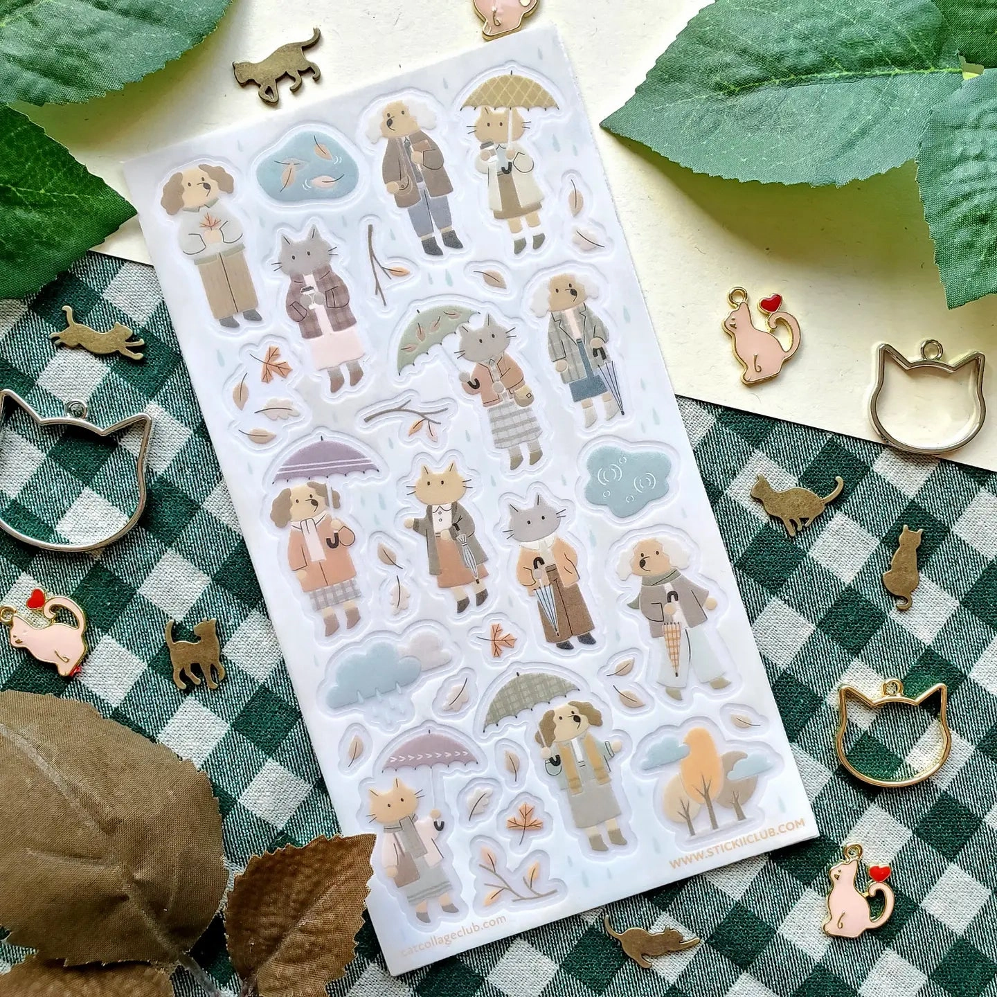 Stickii It'S Raining Cats And Dogs Sticker Sheet locking