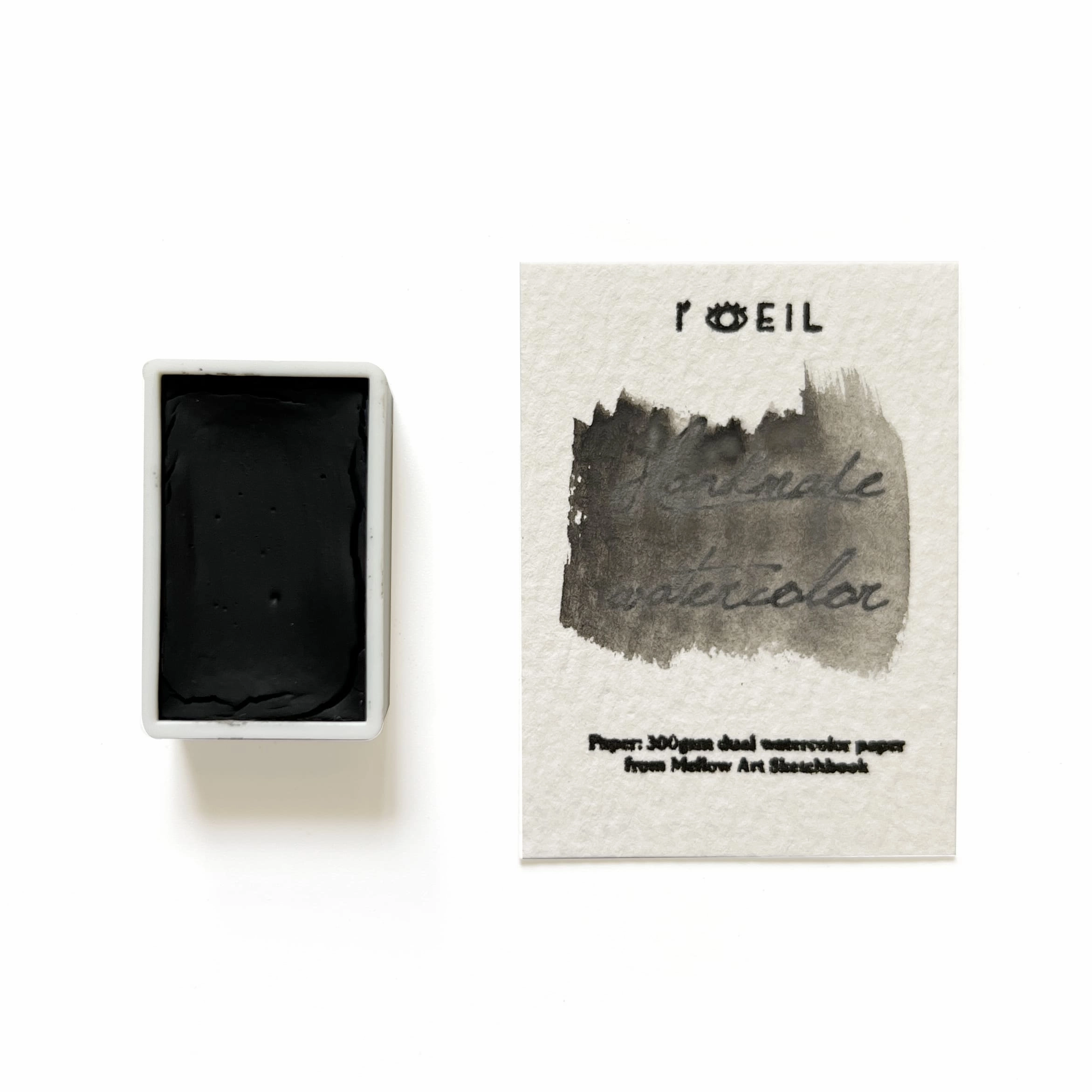 Tourmaline Black (Mineral) - Artist Grade Handmade Honey Based Watercolor Paint Full Pan 3.2Ml quickdry