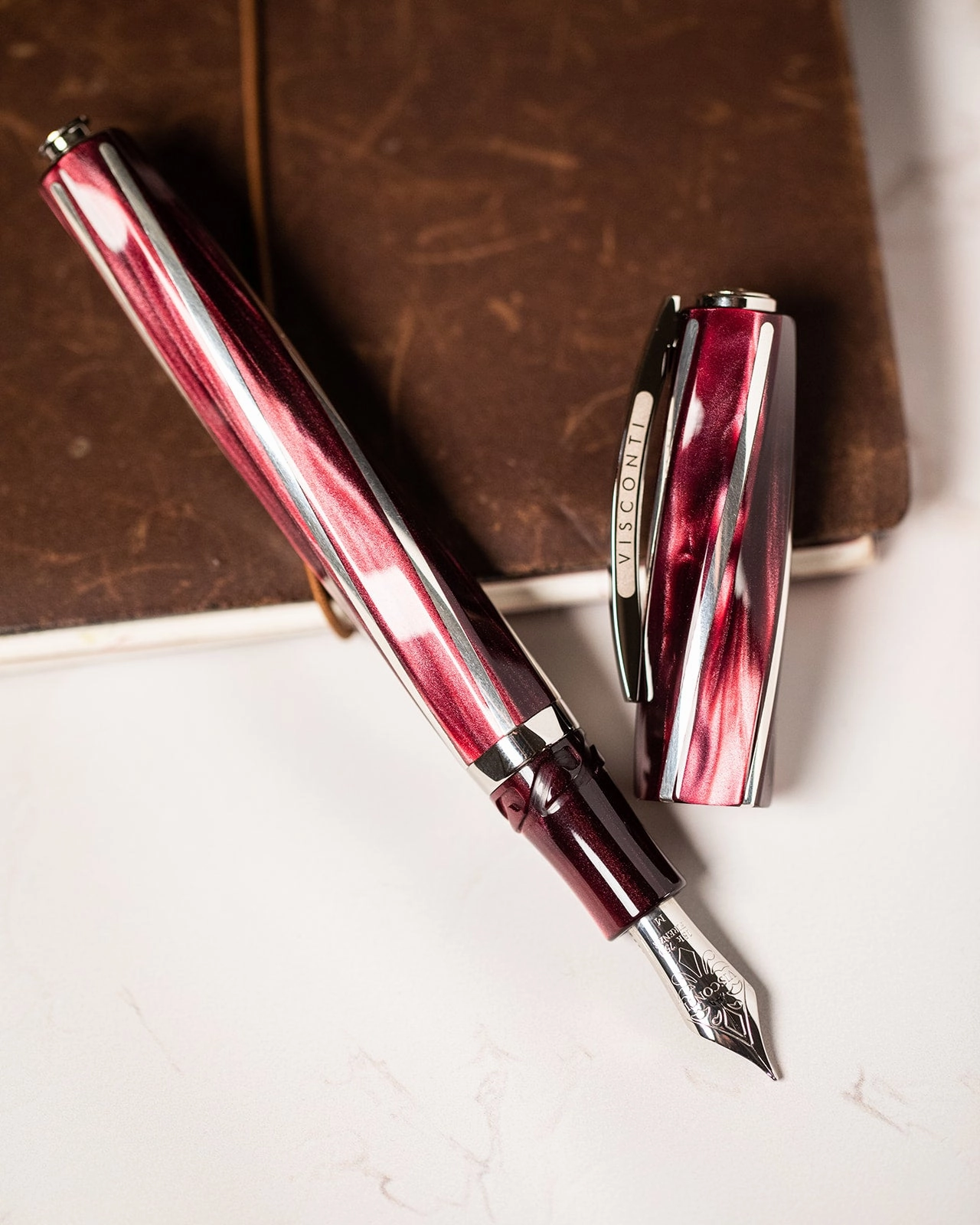 wrapped Visconti Divina Bordeaux Fountain Pen