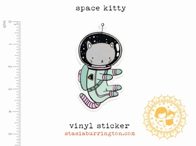 Space Cat Vinyl Sticker tiny