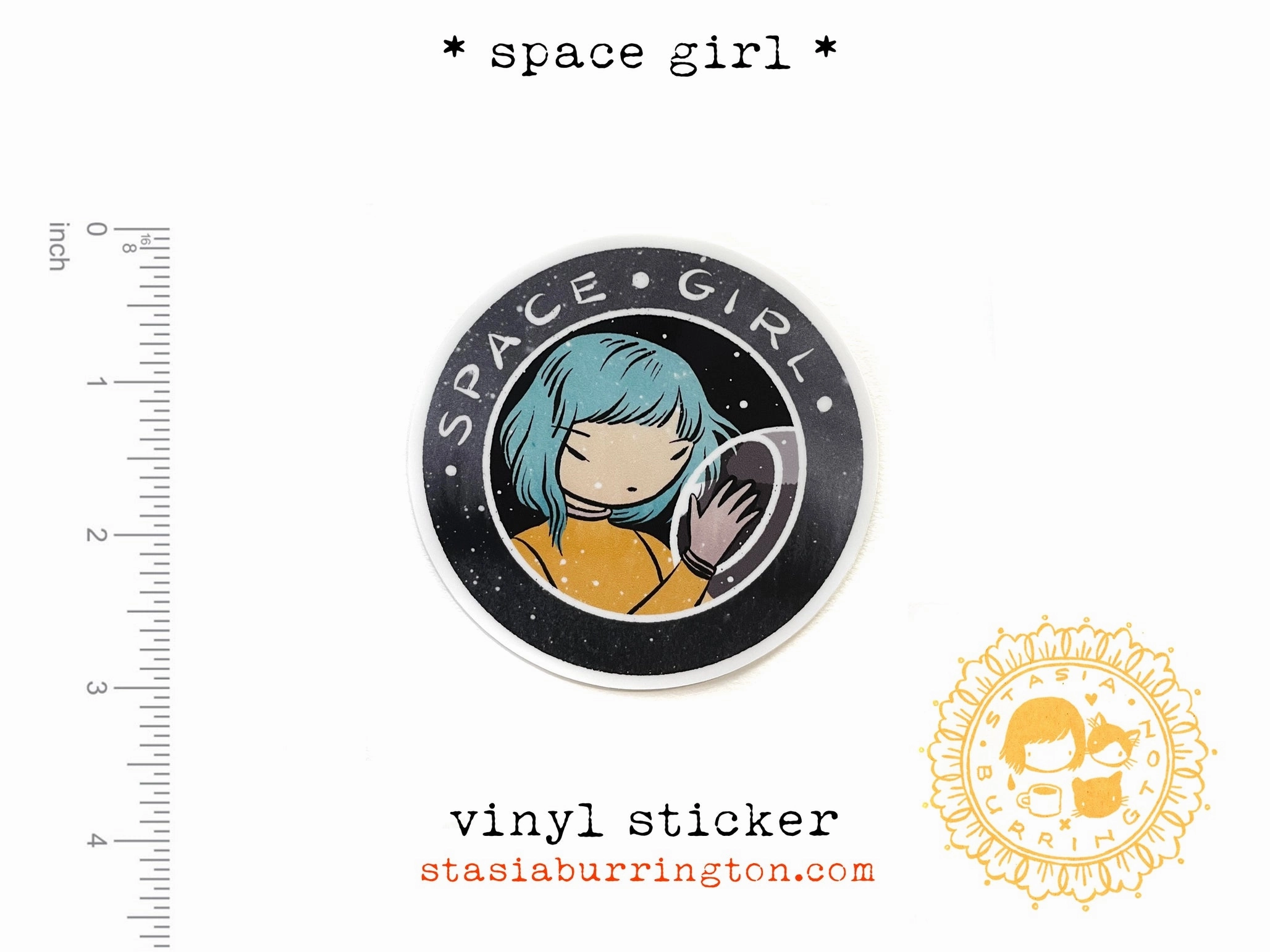Space Girl Vinyl Sticker resin