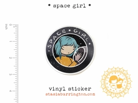 Space Girl Vinyl Sticker resin