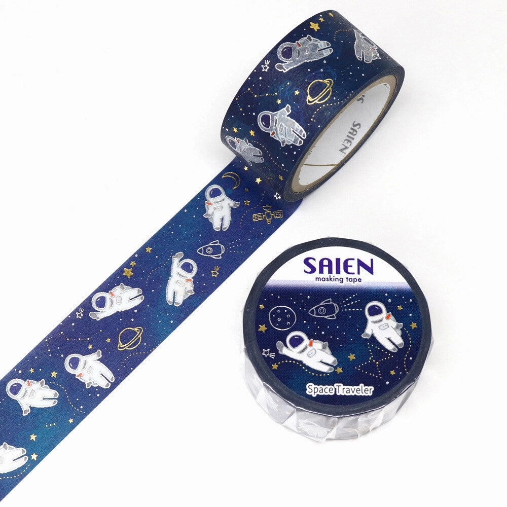 shiny alloy Space Traveler Astronaut Washi Tape Saien