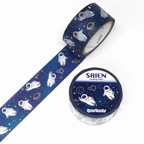 shiny alloy Space Traveler Astronaut Washi Tape Saien