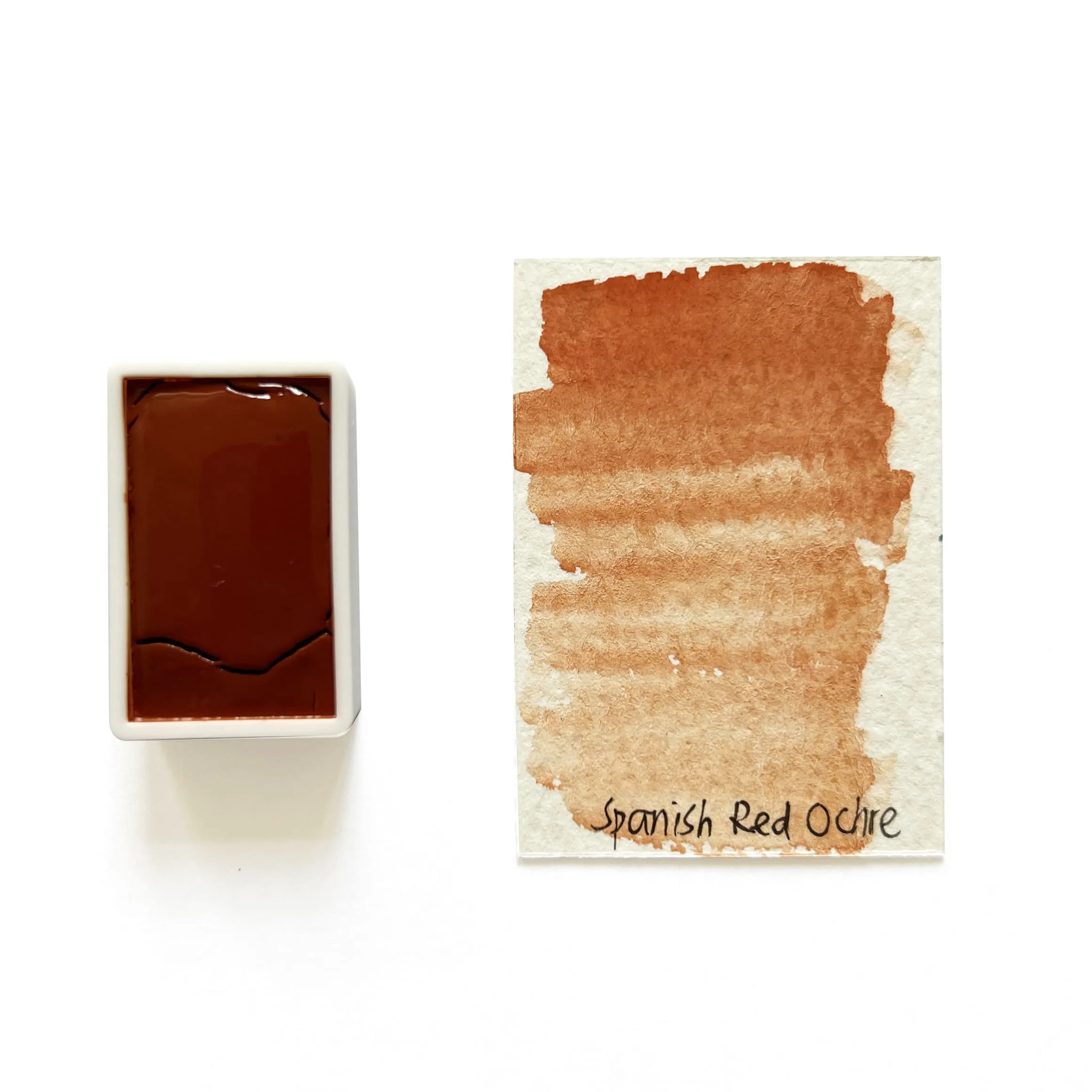 Spanish Red Ochre Pr102 - Artist Grade Handmade Honey Based Watercolor Paint Full Pan 3.2Ml new