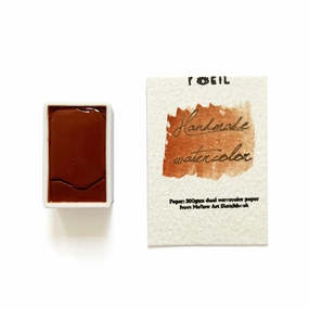 quickdry Spanish Red Ochre Pr102 - Artist Grade Handmade Honey Based Watercolor Paint Full Pan 3.2Ml