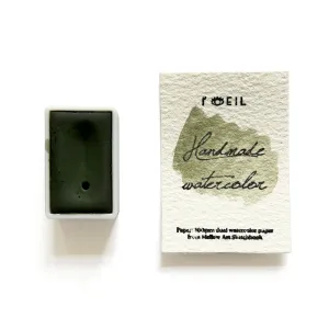 Russian Green Earth - Artist Grade Handmade Honey Based Watercolor Paint Full Pan 3.2Ml biodegradable
