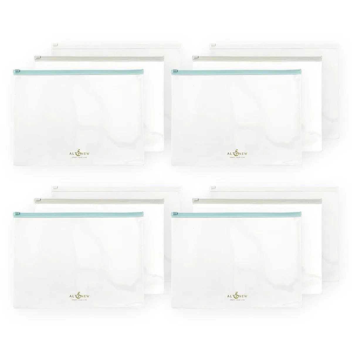 modern Zip 'N' Keep Pouches Bundle (12 Pcs, 3 Assorted Colors)