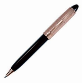 Aurora Ipsilon Quadra Sterling Silver Rose Gold Ballpoint Pen exclusive leather