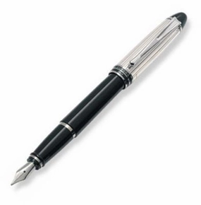 new automatic Aurora Ipsilon Sterling Silver Black Fountain Pen