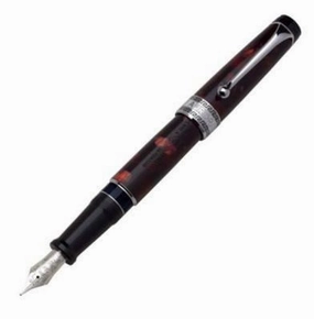 Aurora Optima Auroloide Silver Burgundy Fountain Pen locking