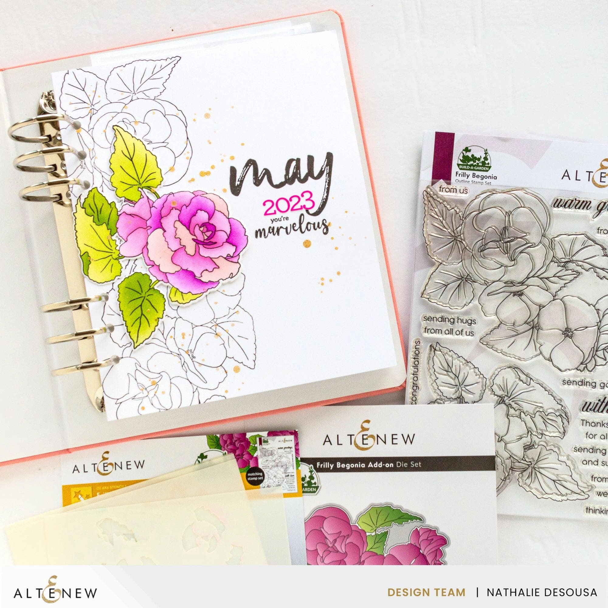 collectible Build-A-Garden: Frilly Begonia Add-On Die Set