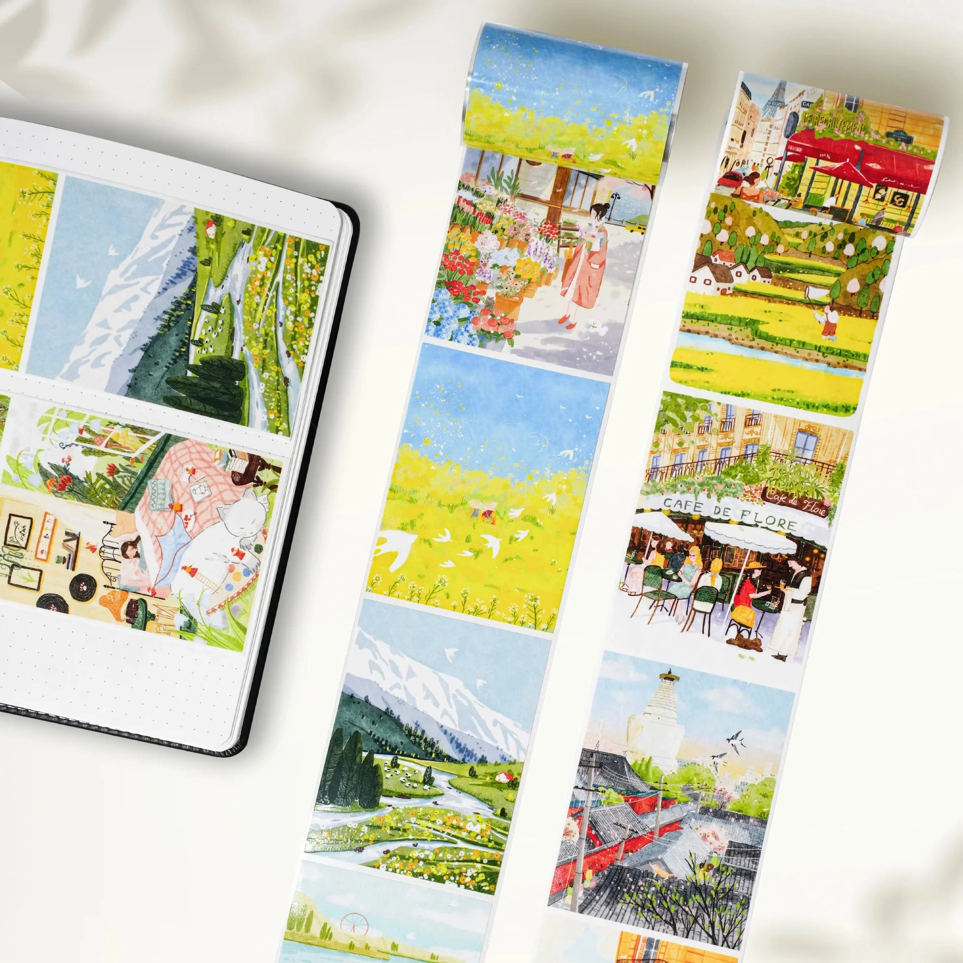 boxed slim Hillside Views Wide Washi / Pet Tape