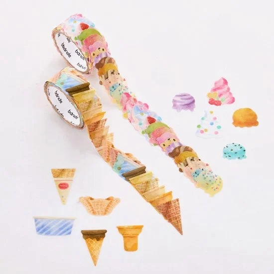 economical luxury Ice Cream Shop Washi Roll Sticker Bande