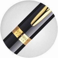 Waterman Hemisphere Black Lacquer & Gold Ballpoint Pen boxed
