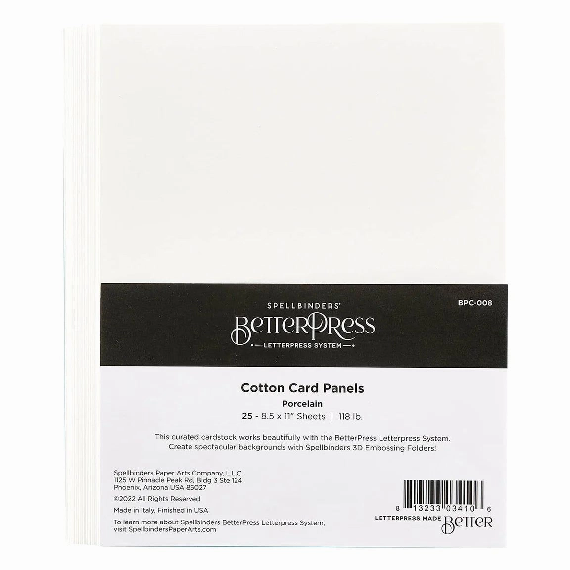modern rugged Spellbinders Better Press Letter Press System Cotton Cardstock 8.5"X11" - Porcelain