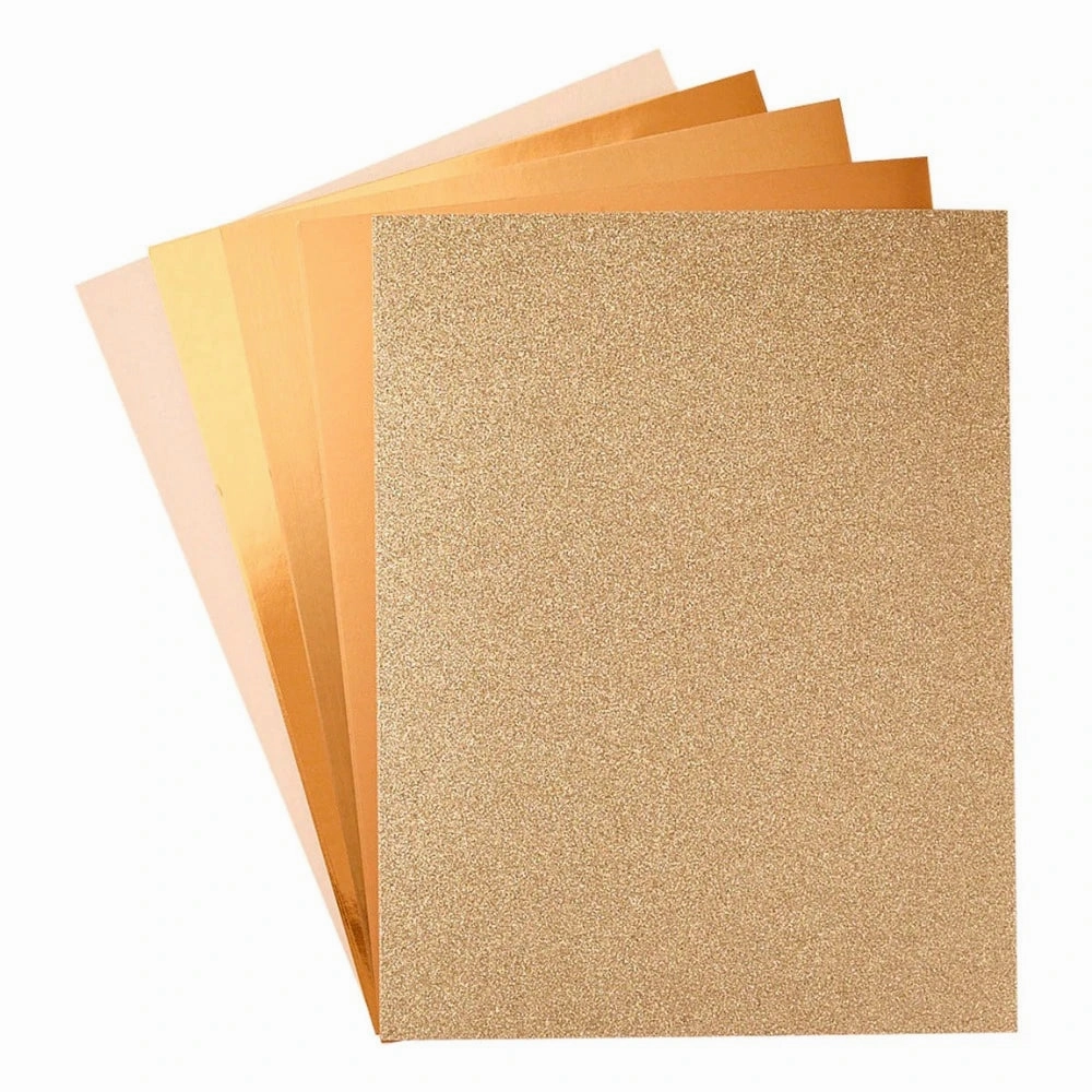 thin plastic Spellbinders Rose Gold Assortment Treasured Cardstock 8 1/2" X 11 -15 Pack