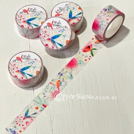 manual Spring Floral White Washi Tape