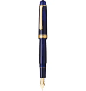 plastic Platinum #3776 Century Chartres Blue With Gold Trim #51 Fountain Pen