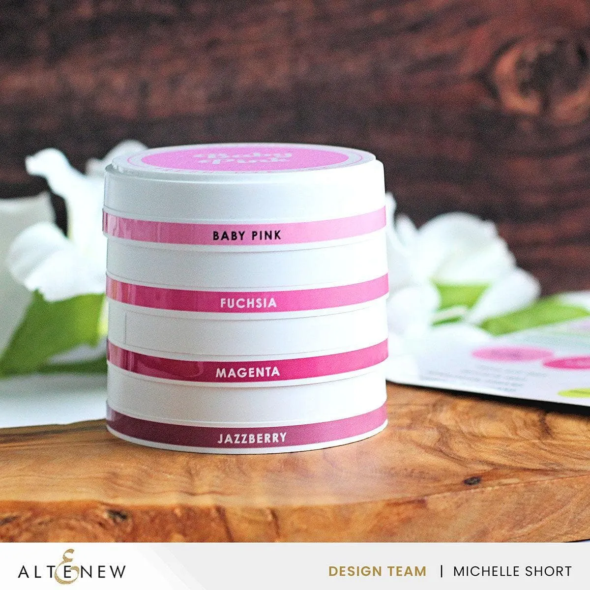 large Round Ink Pads & Blending Brushes Label Set - Whispering Woodland, Bubblegum Dreams