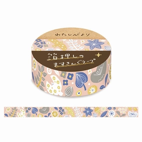 Bird & Flower Foiled Washi Tape quickdry wrapped