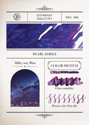 biodegradable retro Dominant Industry Pearl Ink 25Ml - Milky Way Blue
