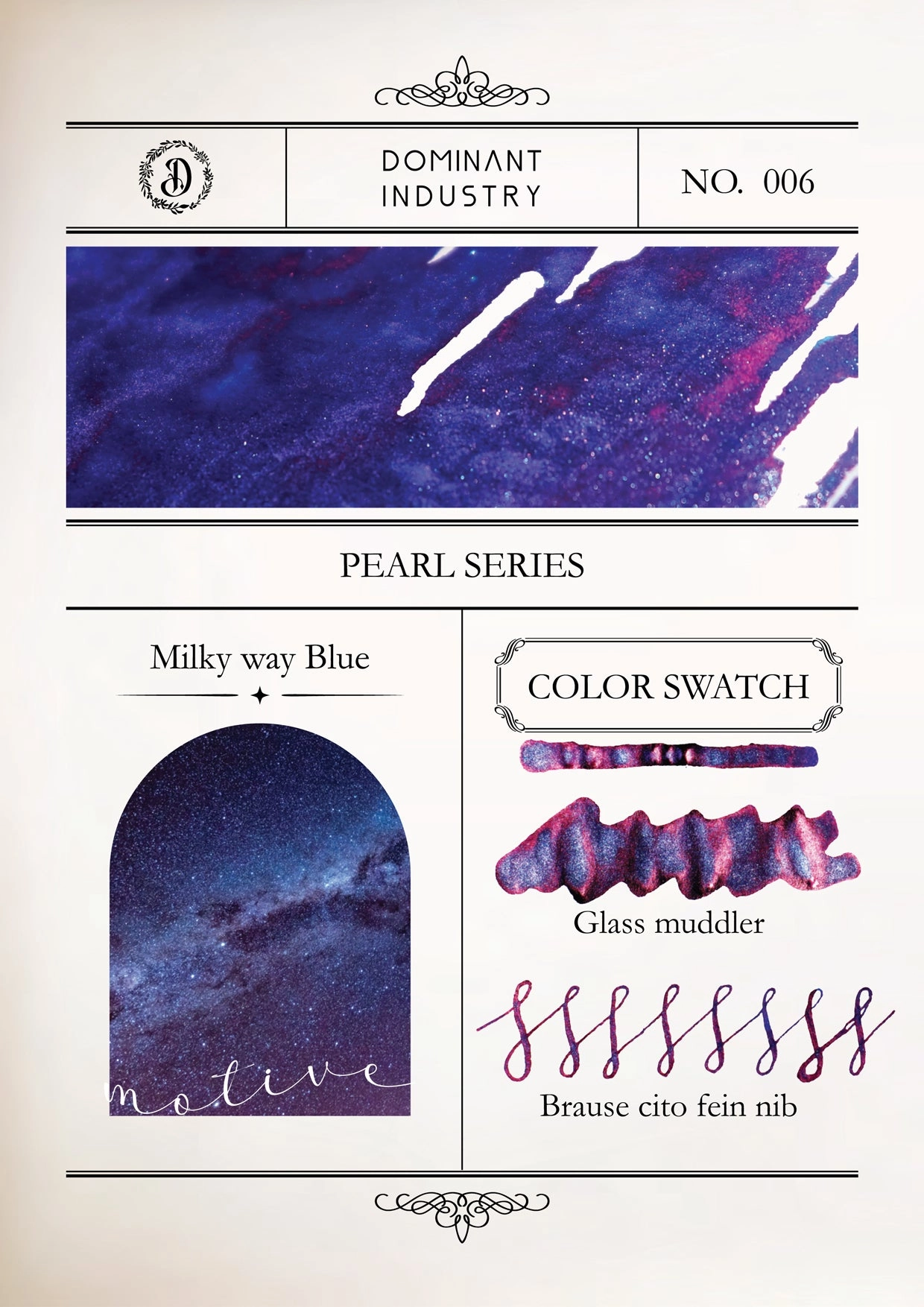 biodegradable retro Dominant Industry Pearl Ink 25Ml - Milky Way Blue