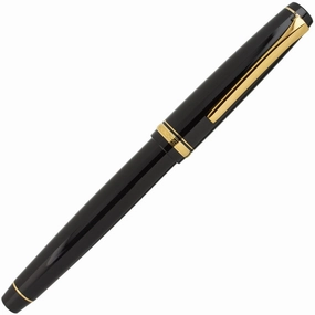 Pilot Falcon Black/Gold Fountain Pen tall new
