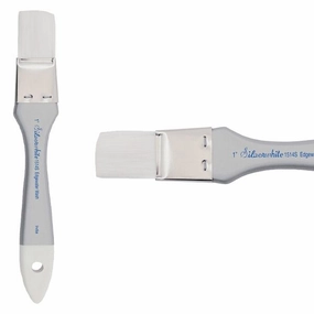 versatile retractable Silverwhite? Short Handle Foundation Watercolor Edgewater Wash 1"