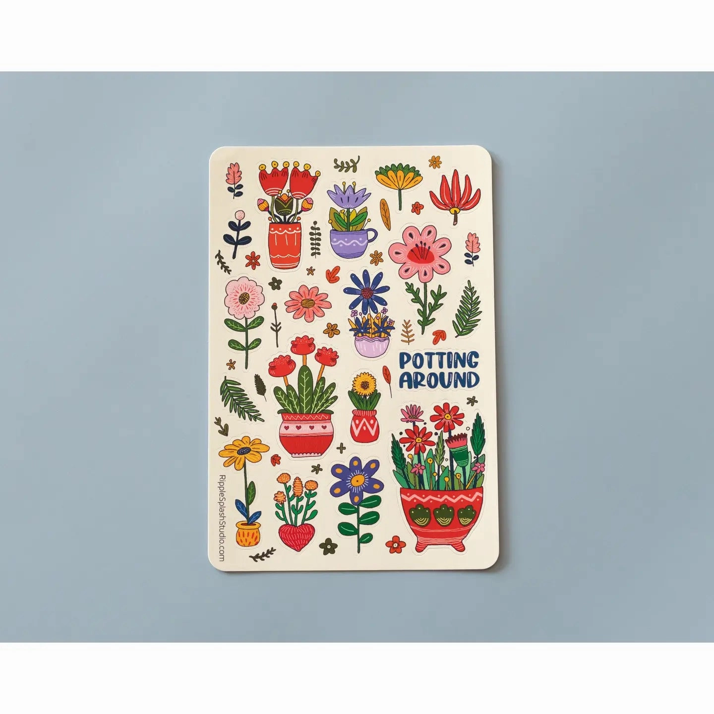 Whimsical Plants Vinyl Sticker Sheet portable exclusive