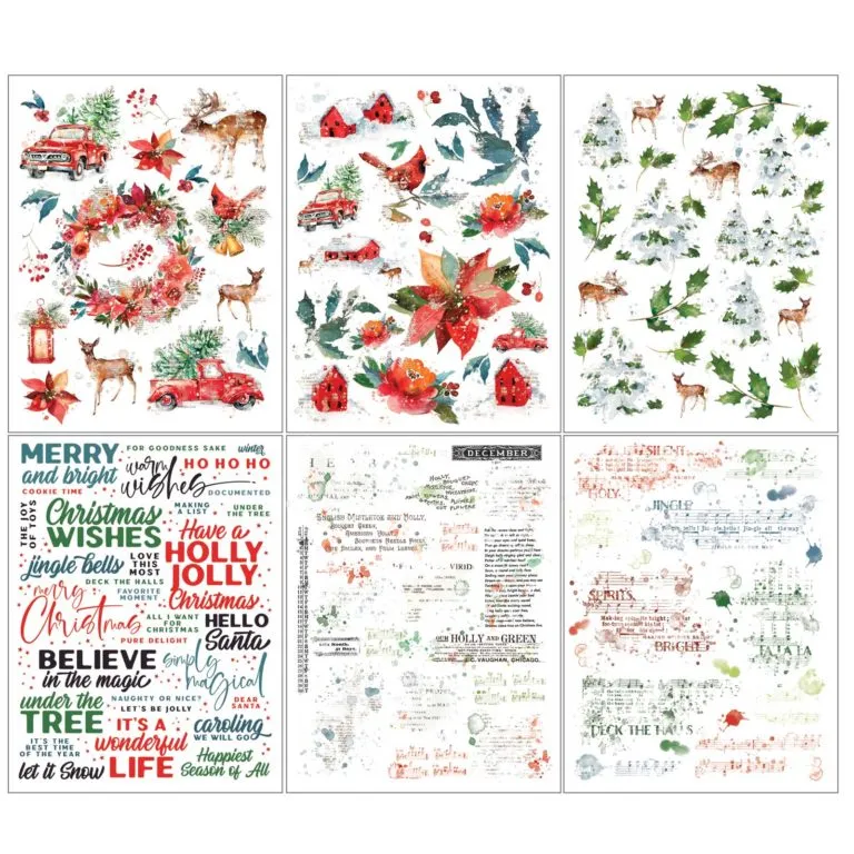 collapsible quickdry 49 And Market  Art Options Holiday Wishes Rub On Transfers