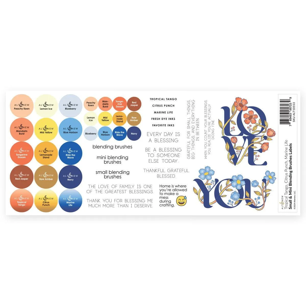 valuable Small & Mini Blending Brushes Label Set - Tropical Tango, Citrus Punch, Marine Life