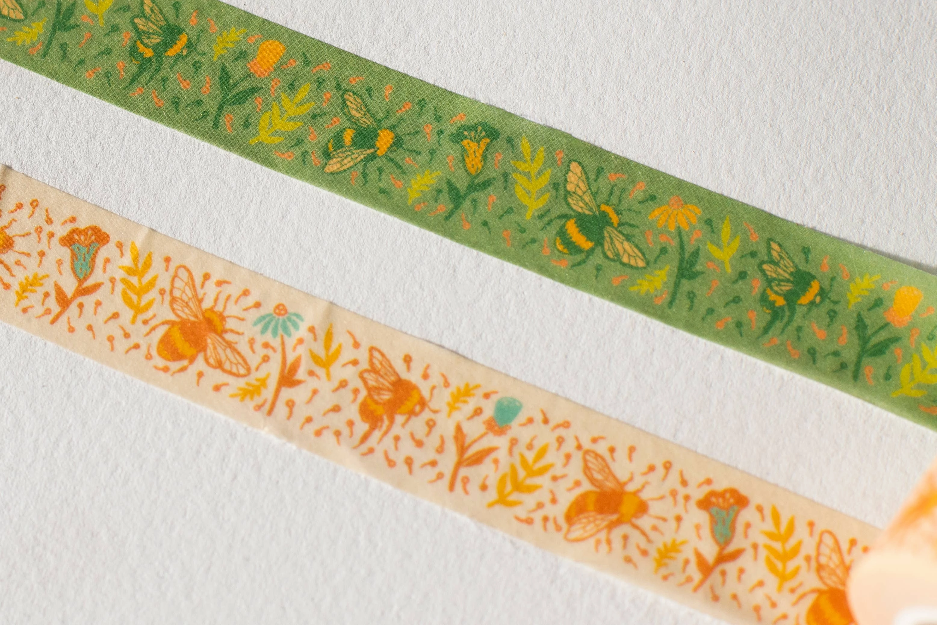 Bees   Flowers Washi Tape round colorful