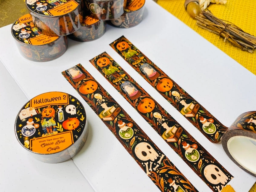 vivid bright Halloween Washi Tape