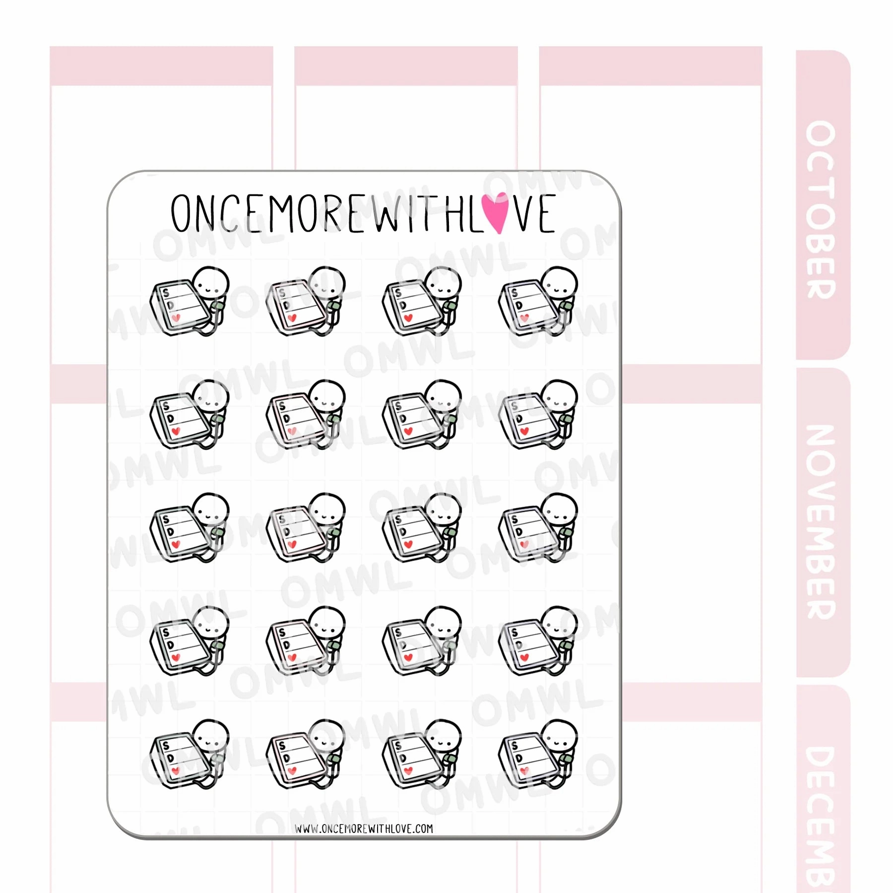 metallic M1081 Blood Pressure Sticker Sheet