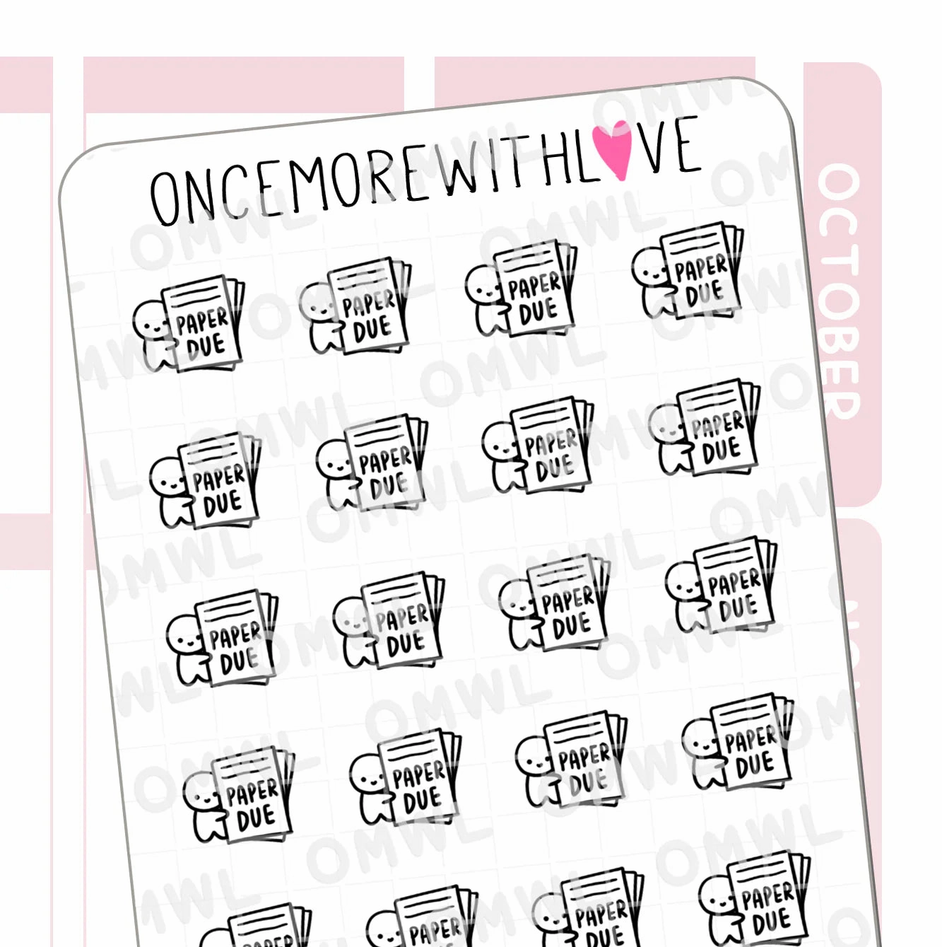 earthy M1119 Paper Due Sticker Sheet