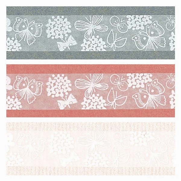 Oboro Butterfly White Washi Tape flexible heatproof
