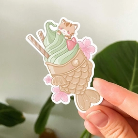 slim metal Taiyaki Waterproof Sticker