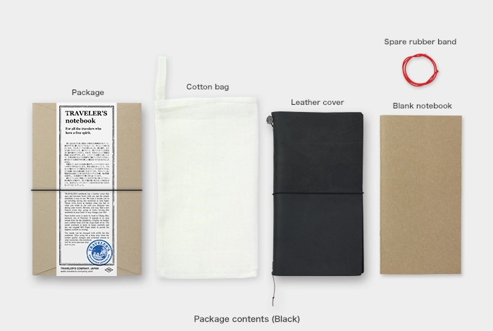 plastic tall Traveler'S Notebook Starter Kit-Regular Size- Black