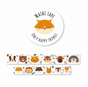 bold Woodland Friends Washi Tape