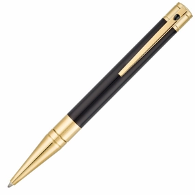 St Dupont D-Initial Black And Gold Ballpoint Pen magnetic