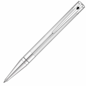 metal rubber St Dupont D-Initial Chrome Ballpoint Pen