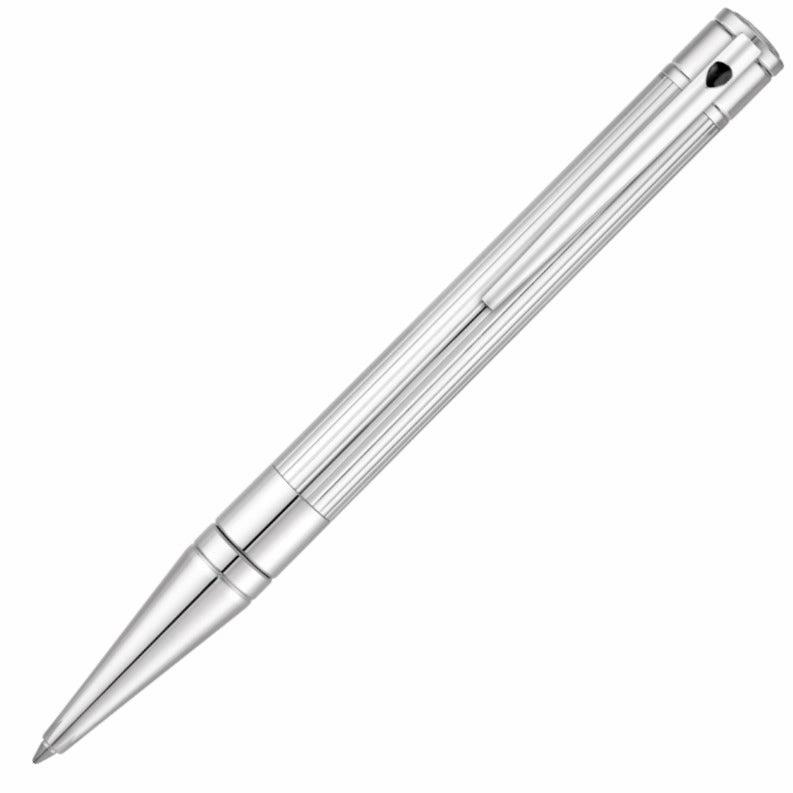 metal rubber St Dupont D-Initial Chrome Ballpoint Pen