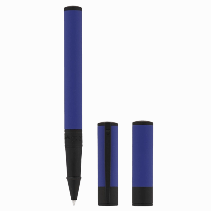 St Dupont D-Initial Velvet Collection Ocean Blue & Matte Black Rollerball Pen sleek