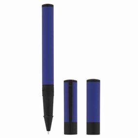 St Dupont D-Initial Velvet Collection Ocean Blue & Matte Black Rollerball Pen sleek