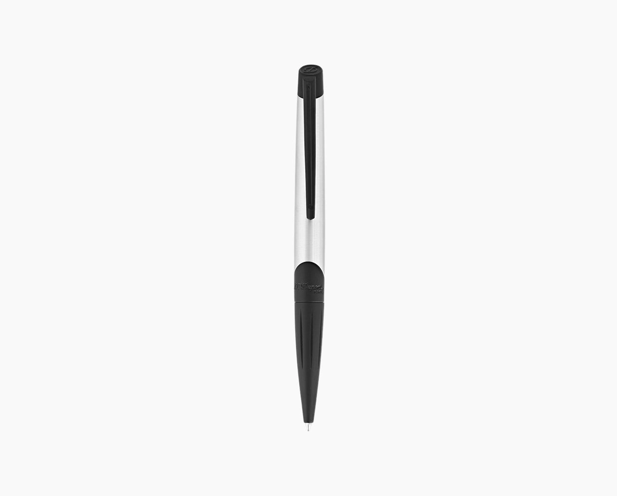 shockproof St Dupont Defi Millenium Brushed Chrome & Matte Black Trim Ballpoint Pen
