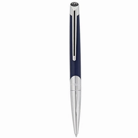 stackable wrapped St Dupont Defi Millenium Navy Blue & Silver Ballpoint Pen