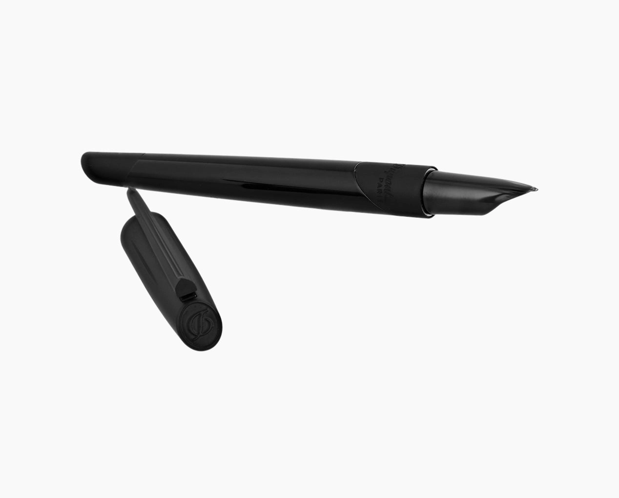 neutral luxury St Dupont Defi Millenium Shiny Black & Matte Black Trim Fountain Pen